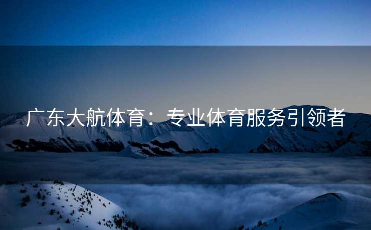 广东大航体育：专业体育服务引领者