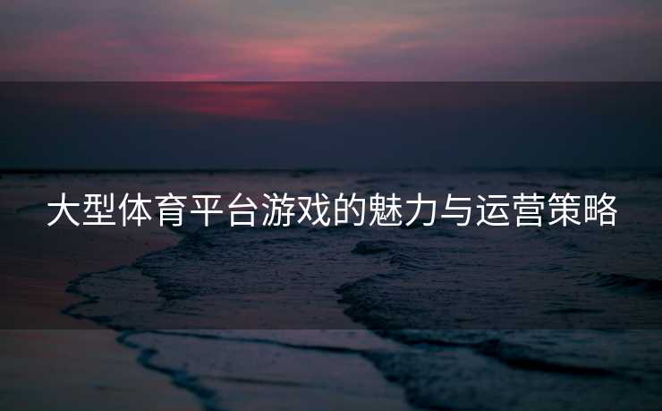 大型体育平台游戏的魅力与运营策略