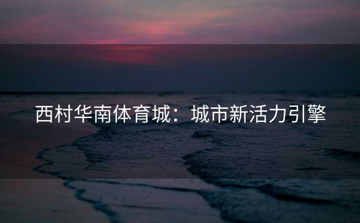 西村华南体育城:城市新活力引擎 西村华南体育城:城市新活力引擎