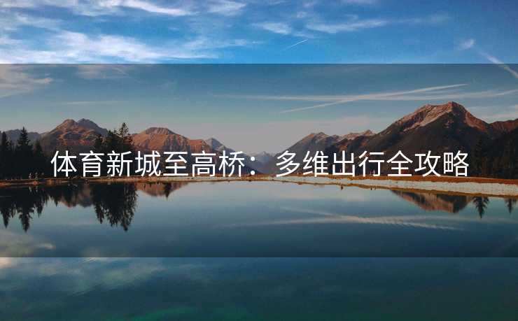 体育新城至高桥：多维出行全攻略